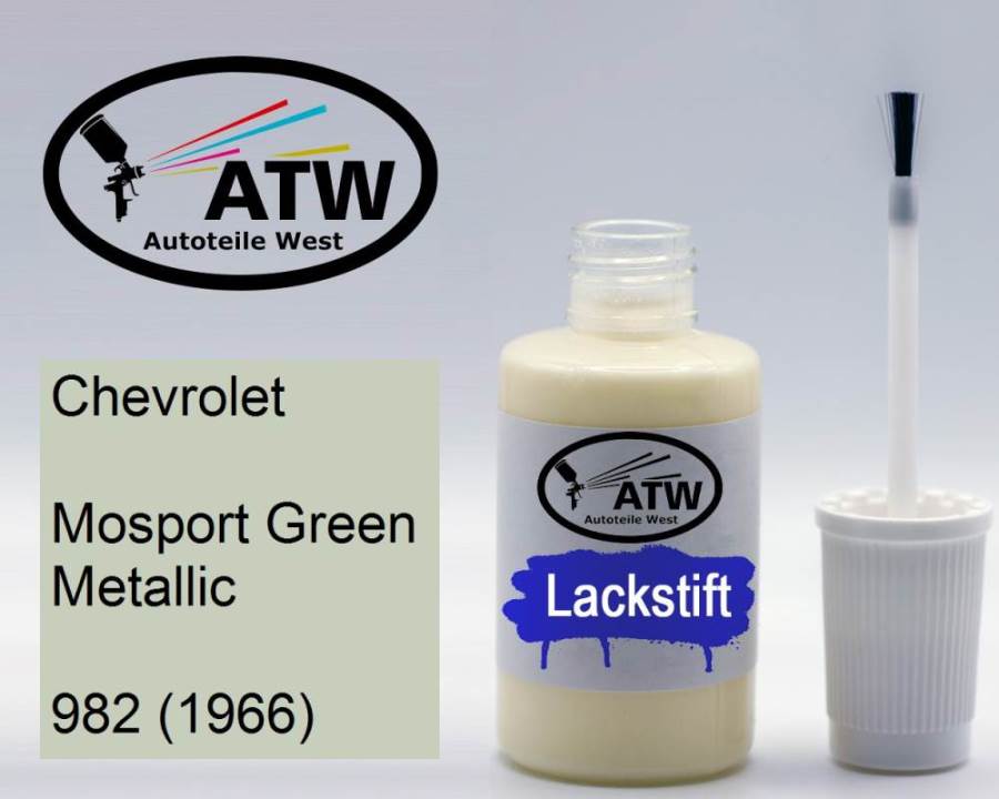 Chevrolet, Mosport Green Metallic, 982 (1966): 20ml Lackstift, von ATW Autoteile West.